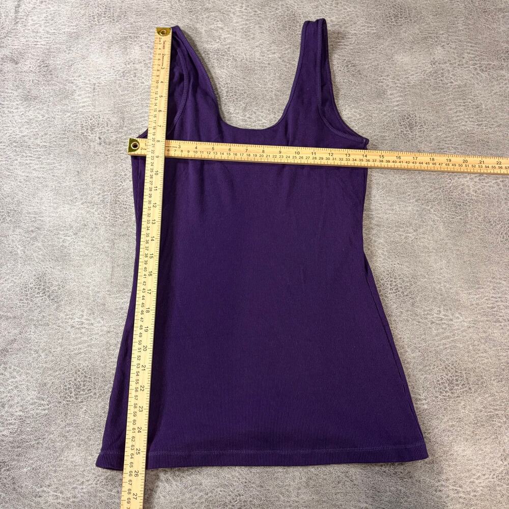 Purple Ribbed Embellished Chain Tank Top - Picture 6 of 6